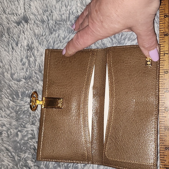 Vintage Gucci Beige and Brown Wallet Never Used - Picture 4 of 6